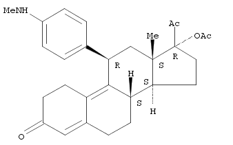 19-Norpregna-4,9-diene-3,20-dione, 17-(acetyloxy)-11-[4-(methylamino)phenyl]-, (11β)-